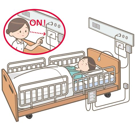 センサーマットのスイッチが入っていることを確認する看護師のイラスト🎨【フリー素材】｜看護roo![カンゴルー]