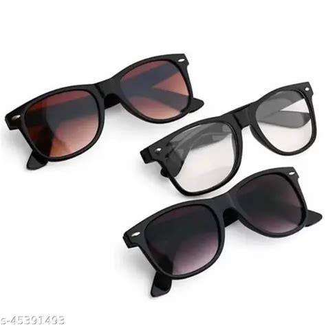 Men Black Plastic sunglasses , UV Protected Thug Life Sunglasses (Pack ...