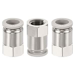 M METERXITY 3 Pack 1/4PT Female Thread Pipe Fitting - Nickel-plated ...