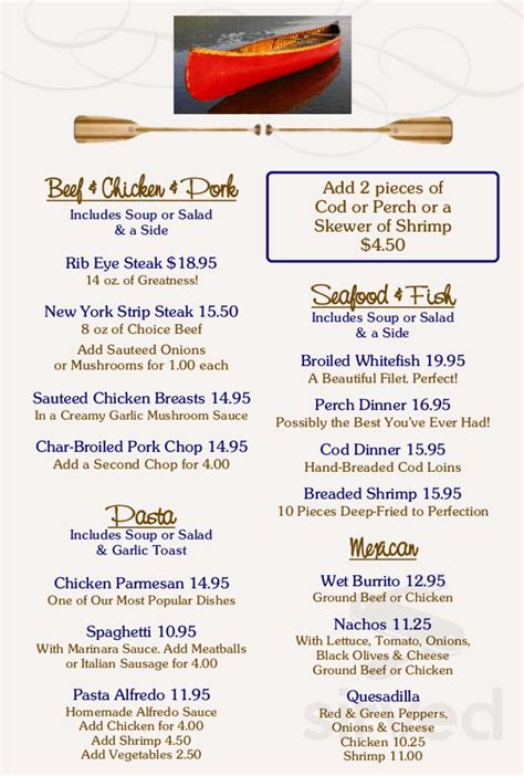 Platte River Inn menu in Honor, Michigan, USA