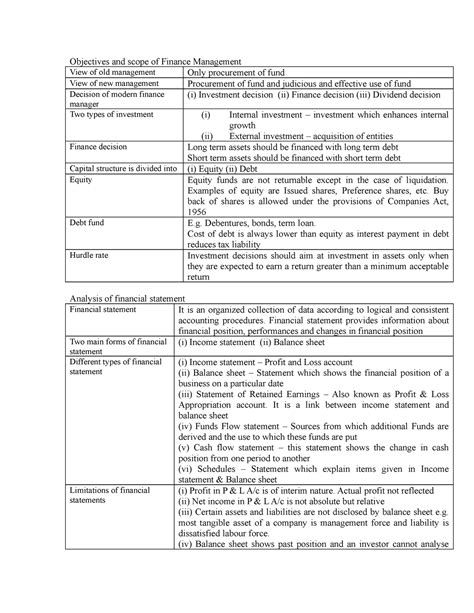 Synopsis - Objectives and scope of Finance Management View of old ...