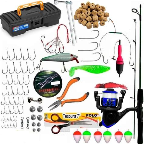 Kit de pesca esportiva para pescadores iniciantes e experientes