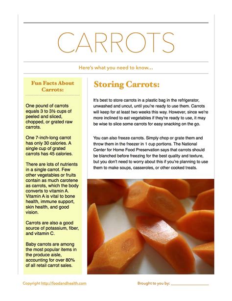 Carrot Baby Food Nutrition Facts at Richard Ranck blog