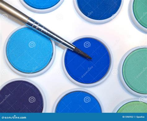 Watercolor Paint with Brush Stock Photo - Image of watercolor ...