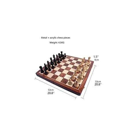 Buy Chess Portable Set Board Foldable Wood Set with Internal Storage ...