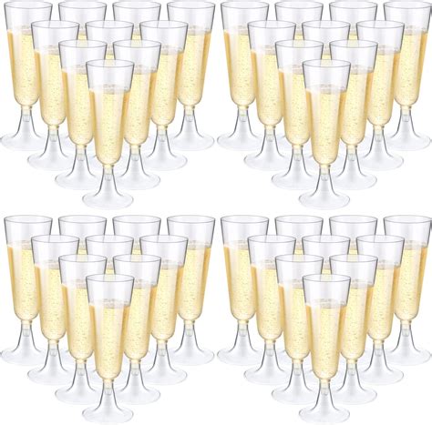 Amazon.com | MIIDNTLX Champagne Flutes Plastic,25 Pack Wine Glasses ...