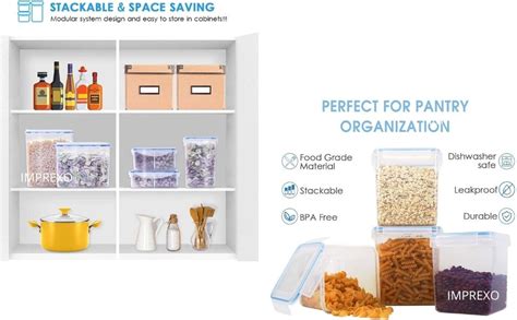 Buy IMPREXO Airtight Plastic Microwave Safe Food Storage Containers Set ...