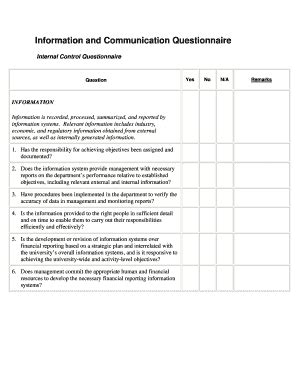 Fillable Online Information and Communication Questionnaire Fax Email ...