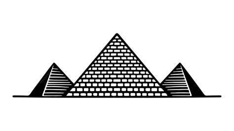 Premium Vector | Pyramid ancient building black and white vector ...