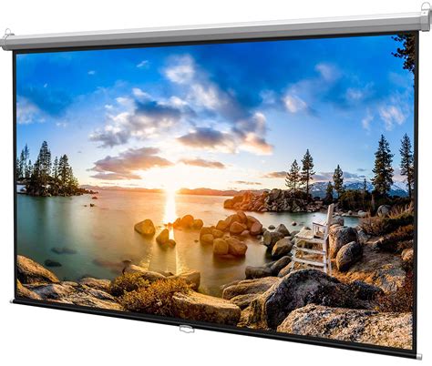 PERLESMITH Manual Pull Down Projector Screen 100 inch 16:9 HD ...