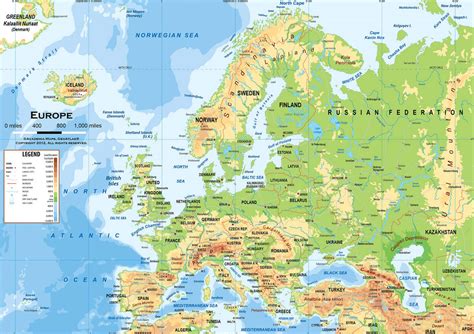 Explore Europe Physical Map