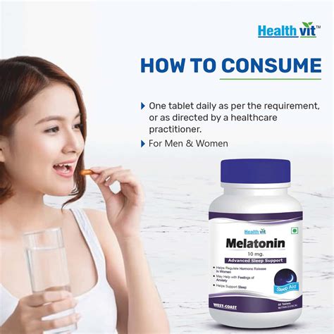 Buy HEALTHVIT MELATONIN 10MG REGULATES FOR SLEEP CYCLE -60 TABLETS ...