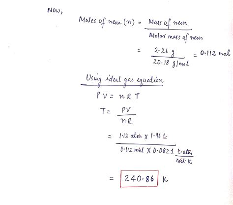 [Solved] To what temperature must a 1.96 L container filled with 2.26 g ...