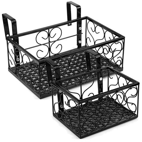 Tosnail Set of 2 Rectangular Metal Plant Stand Flower Pot Holder ...