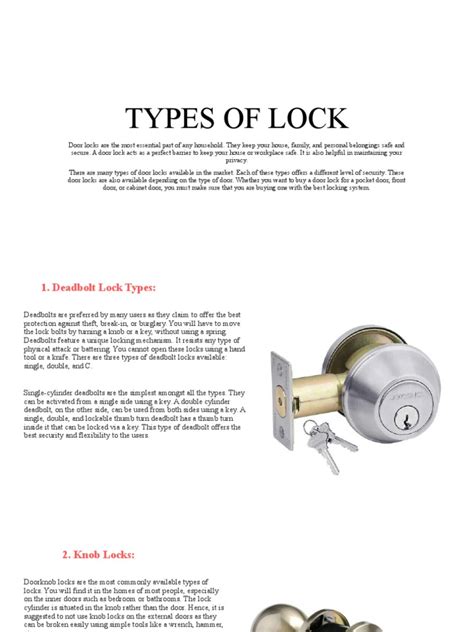 Image result for Lock Types