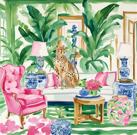 Cheetah Palm Beach Interiors Art Prints: Hollywood Regency Gallery Wall ...