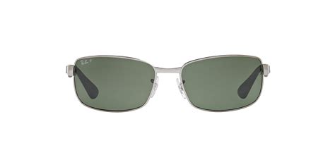 Ray-Ban RB3478 Rectangular Sunglasses, Gunmetal/Green Polarized, 60 mm ...