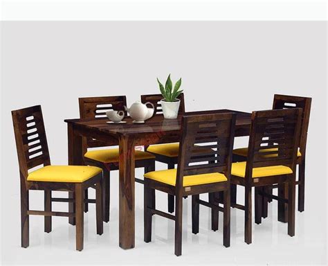 6 Seater Dining Table Set: Buy Wooden 6 Seater Dining Table Sets Online ...