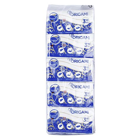 Origami 3 Ply Pocket Hanky Tissue Paper - Pack of 10 (10 Pulls Per ...