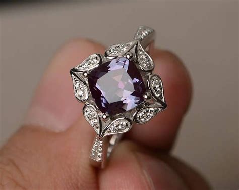emerald cut alexandrite engagement ring