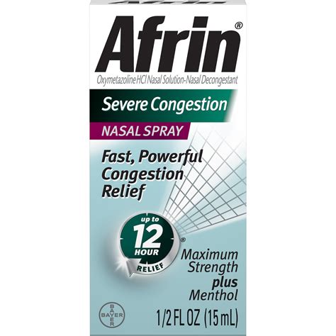 Afrin 12Hr Severe Congestion Maximum Strength Nasal Spray, 0.5oz, 6-Pack - Walmart.com