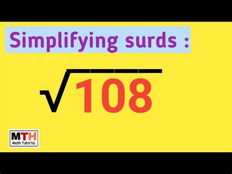 How to simplify root 108 - YouTube