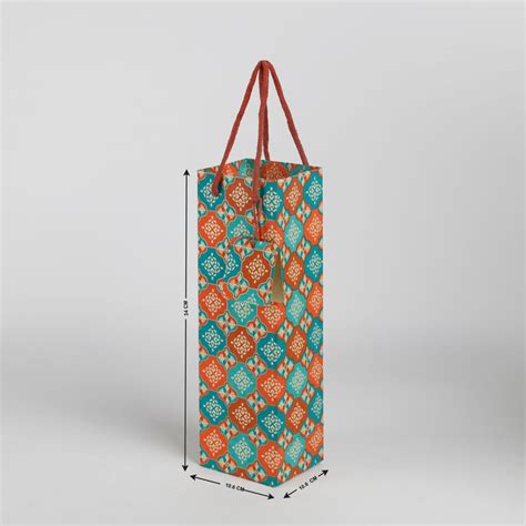 Buy Oxley Printed Wine Bag with Tag from Home Centre at just INR 179.0