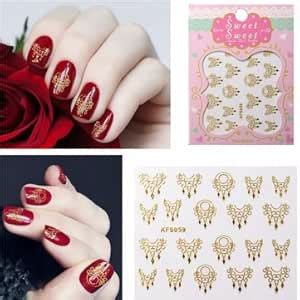 3D Nail Art Sticker Lace Golden Design Decals Manicure Tips Luxury ...