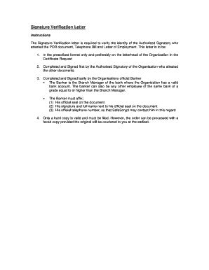 Signature Verification Letter - Fill Online, Printable, Fillable, Blank ...