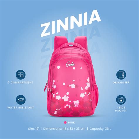Buy Genie Zinnia 36L Pink School Backpack Online