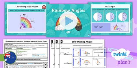 Year 5 Geometric Reasoning 180 Degree Angles Lesson Pack