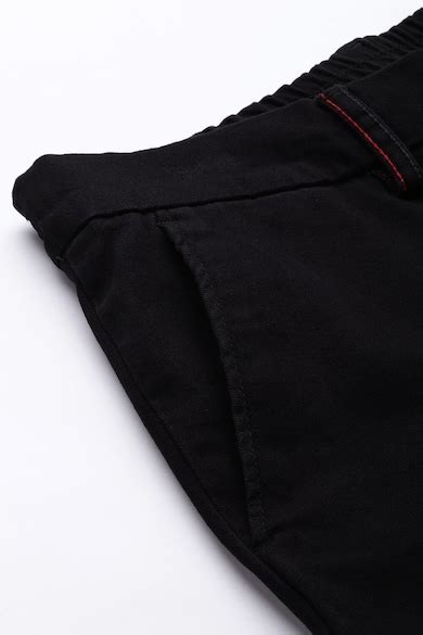 Buy Men Black Slim Fit Solid Flat Front Casual Trousers Online - 895097 ...