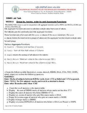 Worksheet week5 - Useful for gaining understandingn on mysql queries ...