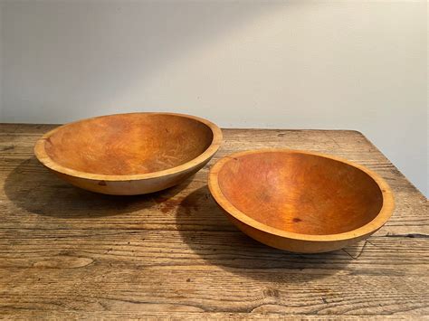 Two Vintage Wood Bowls - Etsy