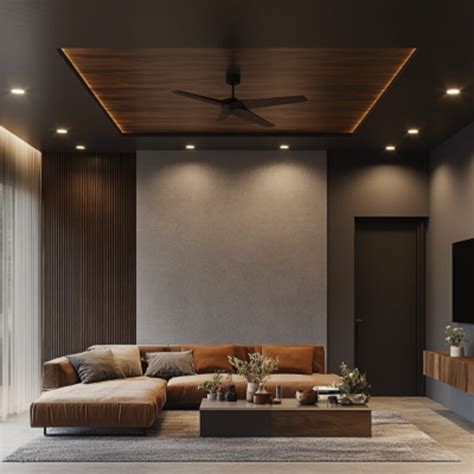 Contemporary POP Single Layered Ceiling Design With Pendant Lights