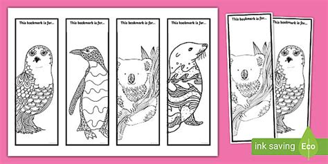 Polar Animal Bookmarks to Colour for Mindfulness - Twinkl