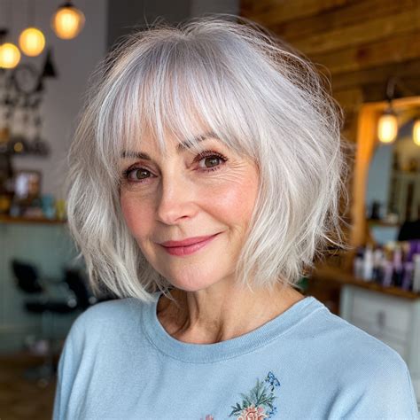 26 Youthful Shaggy Bob Haircuts with Long Bangs That Feel Just Right In ...