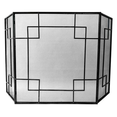 Pewter Metal Square Fireplace Screen