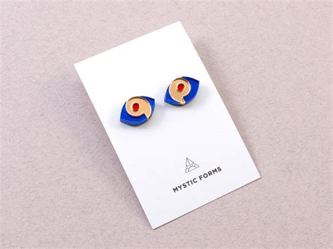 FORM045 Earrings - Gold, Teal (Copy)