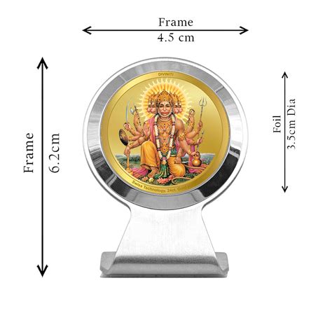 Diviniti 24K Gold Plated Panchmukhi Hanuman Frame For Car Dashboard, H ...
