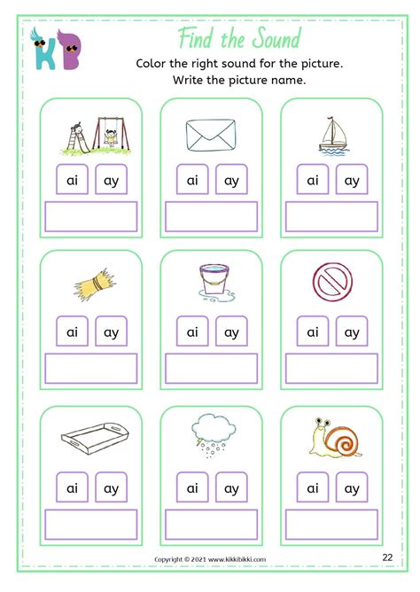 Long A Worksheets: Mastering 'ai' and 'ay' words