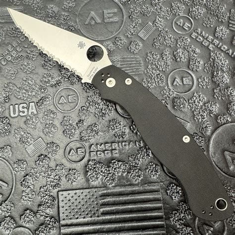 Spyderco Military 2 Compression Lock Black G-10 Handle Satin Serrated Blade C36GS2 | American ...