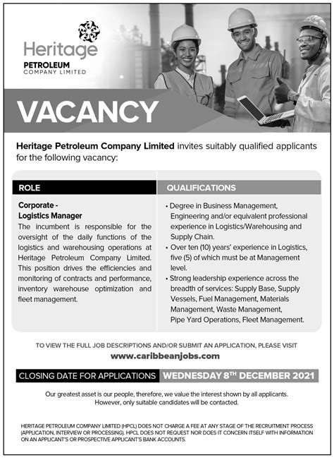 Heritage Petroleum Company on LinkedIn: Job Vacancy - Logistics Manager Apply here: https://lnkd ...