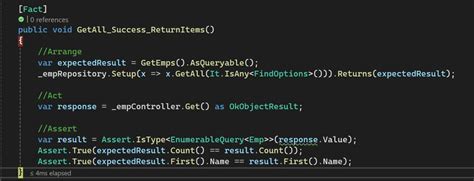 xUnit Test Cases in .Net Core Example 的图像结果