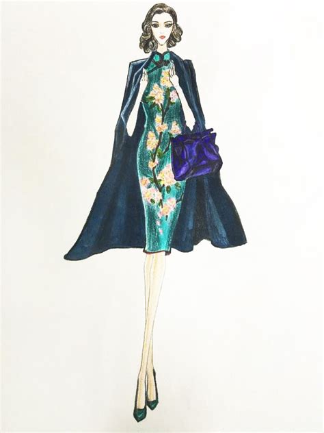 旗袍设计稿一份-女装设计-服装设计