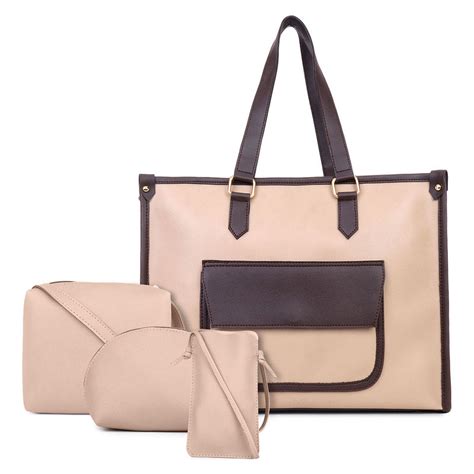 Buy Legal Bribe Wide Textured Pink Tote Bag Set Online