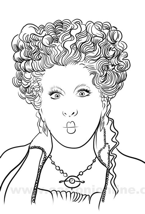 Winifred Sanderson Coloring Page - Free Printable Templates