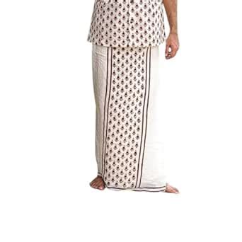 Buy CRYSTALHEAL; DESIGNING THE DESTINY Men’s Block Print Cotton Dhoti ...