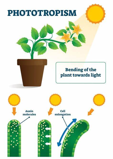 the auxin is diffusing down on the shaded side (the left) which promotes faster growth on the left side and causes it to bend the other way, towards the sun 