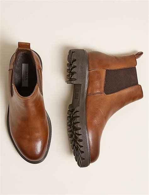Buy Wide Fit Leather Chelsea Ankle Boots at Marks & Spencer
